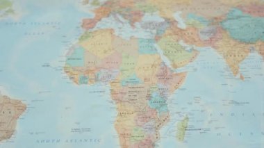 Circrling View of the African Continent on a Colorful World Map