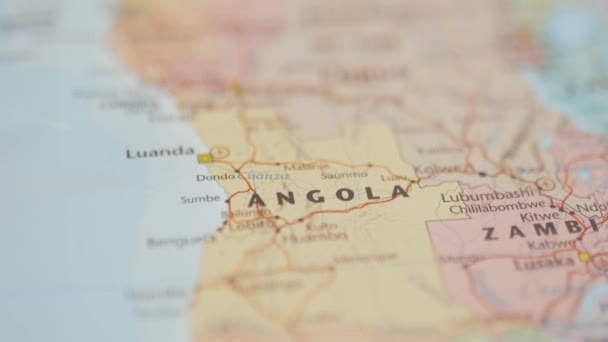 Lobito, Angola on a Colorful and Blurry African Map — ストック動画