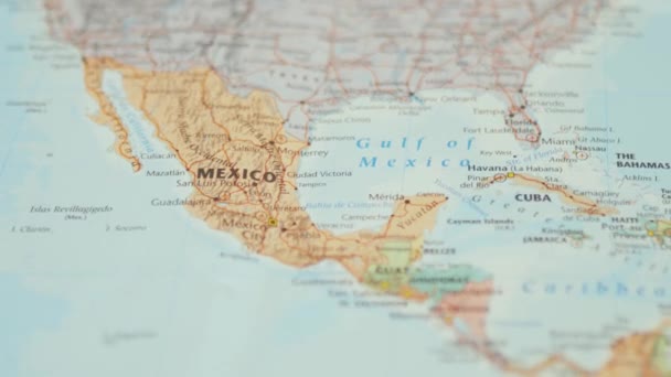 Mexico on a Colorful and Blurry North America Map — ストック動画