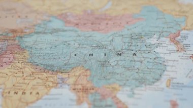 The Country China on a Colorful and Blurry East Asia Map