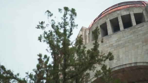 Top of the Monument to the Revolution from Mexico City Behind a Tree — Stok video