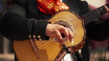 Mariachi Playing a Mexican Instrument Called Vihuela in Mexico City
