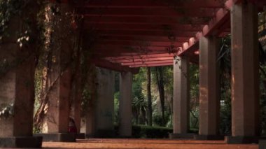 Pergola Yolu Bir Parkın Ortasında Sütunlarla çevrili