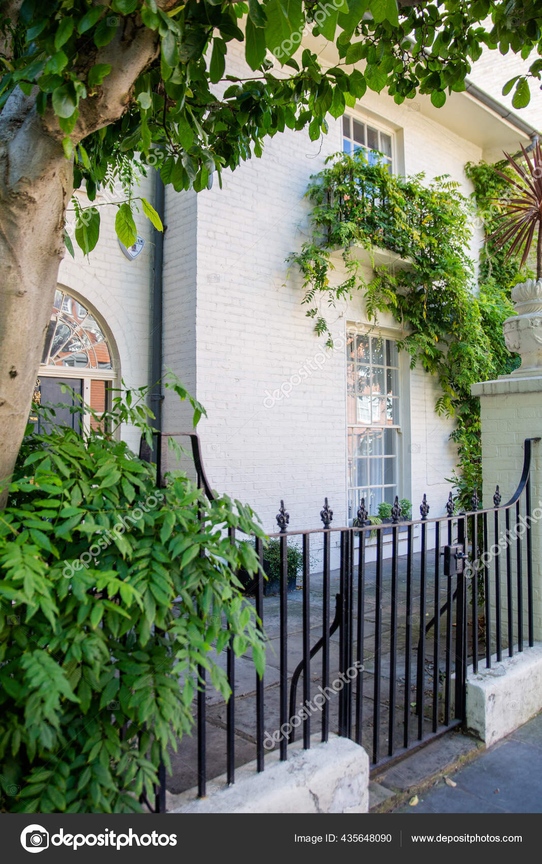 Casa Britânica Amarela Com Plantas Fora Das Janelas Imagem de Stock -  Imagem de estrada, vitoriano: 204969711