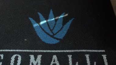 Queretaro, Meksika 'daki boş bir restoranın siyah giriş paspası.