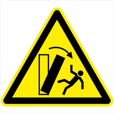 Warning danger of tipping Safety signs BGV A8 triangle sign vector pictogram icon clipart