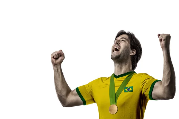 Athlete Celebrating a golden medal — Stock Photo, Image