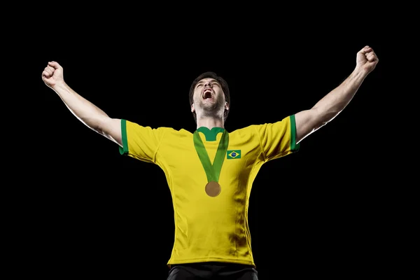 Athlete Celebrating a golden medal — Stock Photo, Image