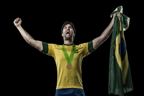 Atleta Celebrando una medalla de oro — Foto de Stock