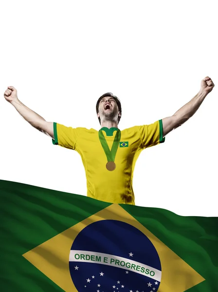 Athlete Celebrating a golden medal — Stock Photo, Image