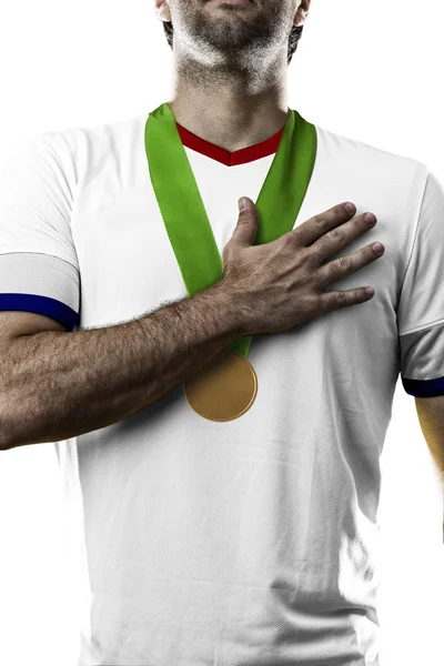 골든 메달을 축 하 하는 선수 — 스톡 사진