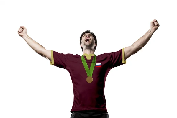 Athlete Celebrating a golden medal — Stock Photo, Image