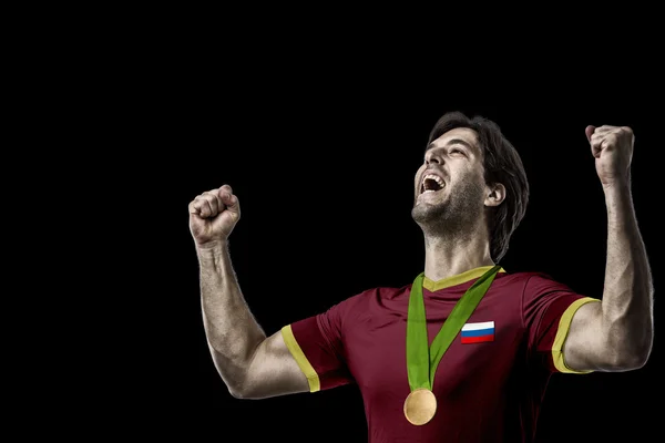 Athlete Celebrating a golden medal — Stock Photo, Image