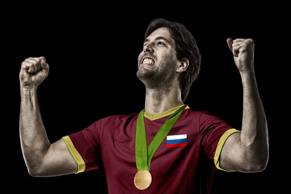 Athlete Celebrating a golden medal — Stock Photo, Image