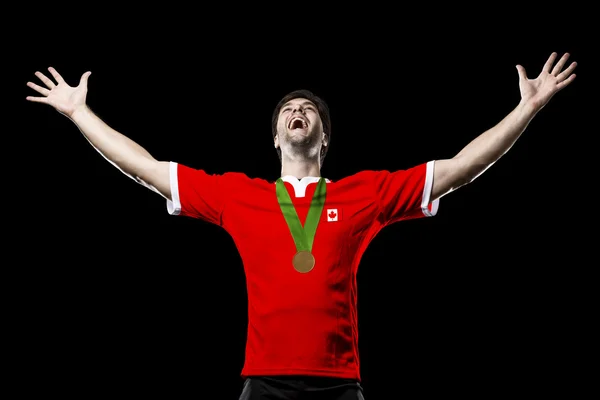 Athlete Celebrating a golden medal — Stock Photo, Image