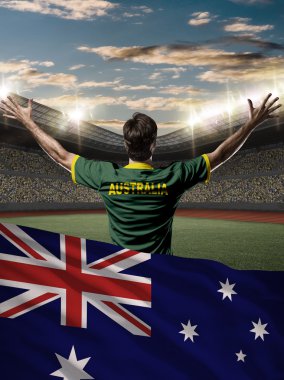 Altın madalya kutluyor atlet