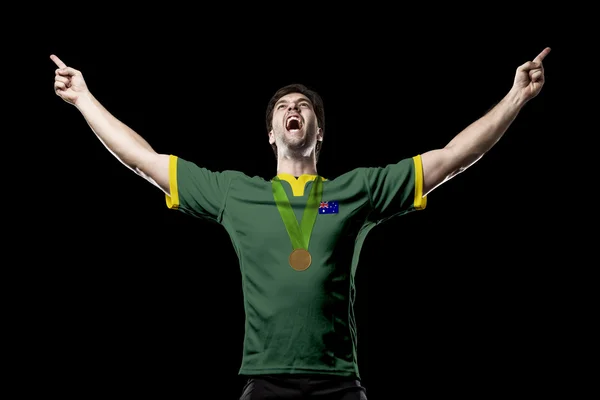 Athlete Celebrating a golden medal — Stock Photo, Image