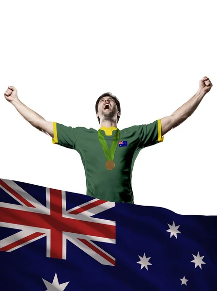 Athlete Celebrating a golden medal — Stock Photo, Image