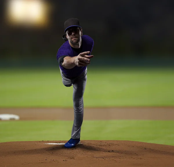 Jucător de baseball pitcher — Fotografie, imagine de stoc
