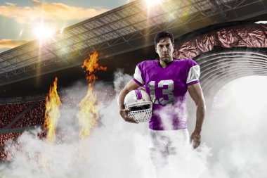 Futbolcu pembe üniforma ile