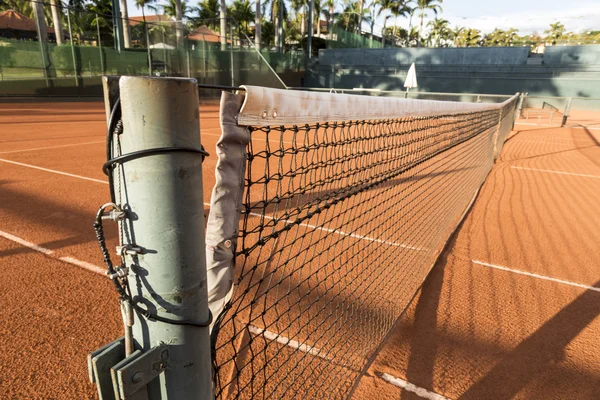 Clay (Dirt) Tennis Court. — Stock Photo, Image