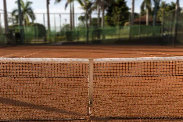Clay (Dirt) Tennis Court. — Stock Photo, Image
