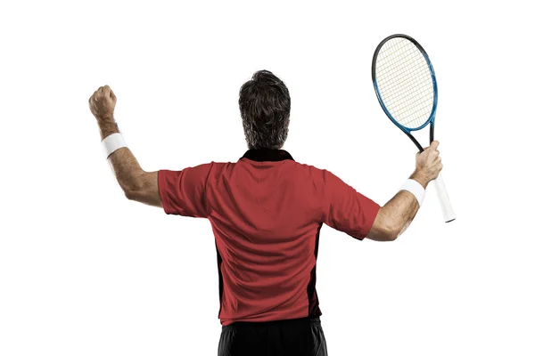 Тенісний гравець з червоною сорочкою . — стокове фото