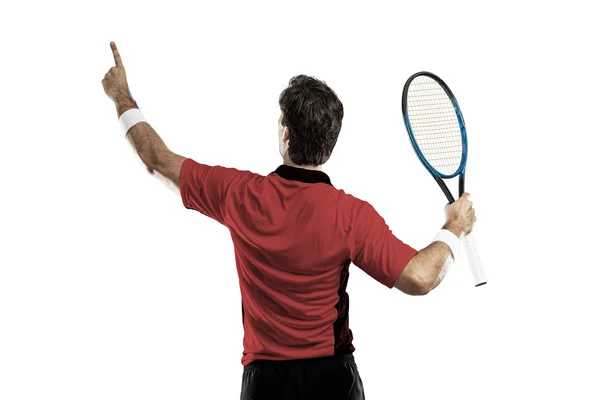 Jugador de tenis con camisa roja . —  Fotos de Stock