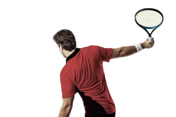 A piros inget teniszező. — Stock Fotó