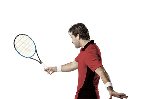 Jugador de tenis con camisa roja . —  Fotos de Stock