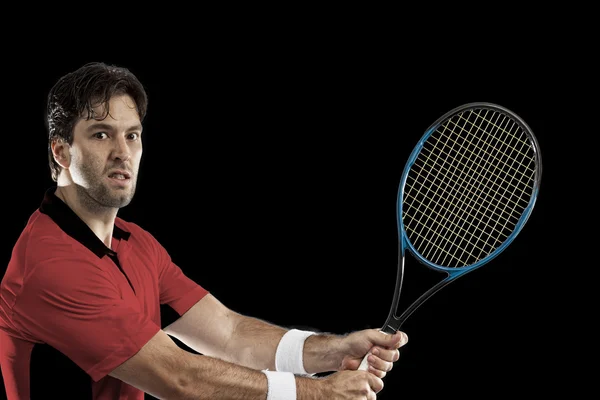 Jugador de tenis con camisa roja . —  Fotos de Stock