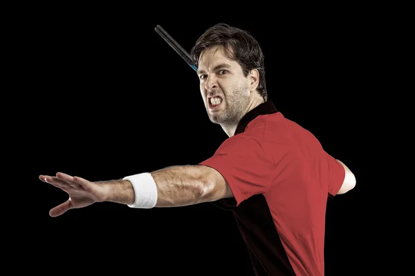 Tennis player with a red shirt. — Stock Photo, Image