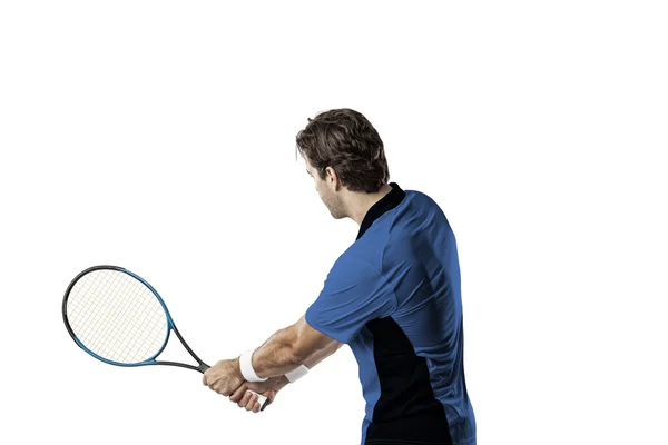 Jugador de tenis con camisa azul . —  Fotos de Stock