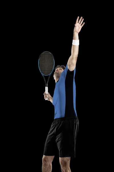 Tennisspieler mit blauem Hemd. — Stockfoto