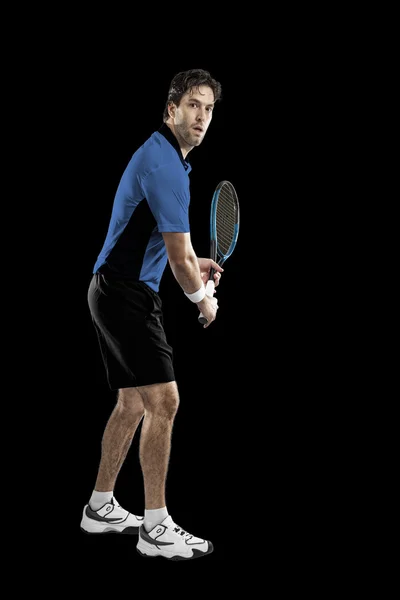 Tennisspeler met een blauw shirt. — Stockfoto