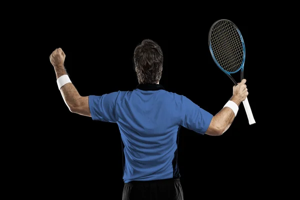Tenista s modrou košili. — Stock fotografie