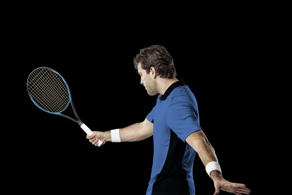 Tennisspelare med en blå skjorta. — Stockfoto