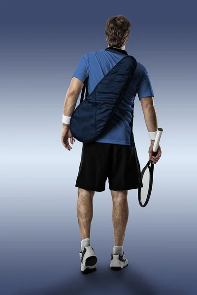 Тенісний гравець з блакитною сорочкою . — стокове фото