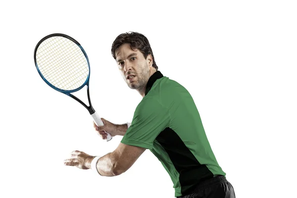 Tennisspeler met een groen shirt. — Stockfoto