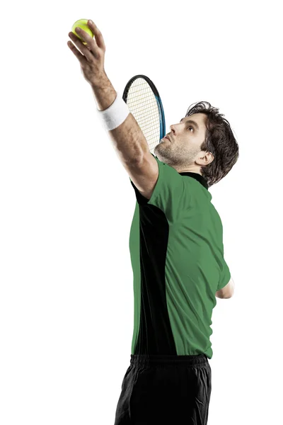 Tennisspelare med en grön skjorta. — Stockfoto