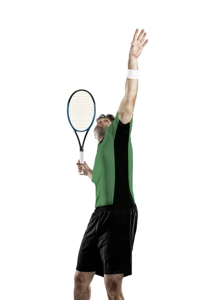 Tenisista z zielonej koszuli. — Zdjęcie stockowe