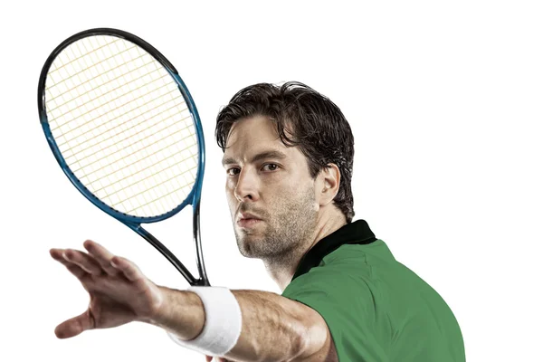 Tennisspeler met een groen shirt. — Stockfoto