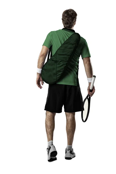 Тенісний гравець з зеленою сорочкою . — стокове фото