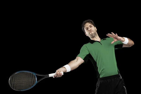 Giocatore di tennis con camicia verde . — Foto Stock