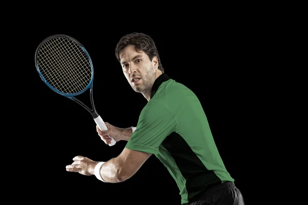 Jugador de tenis con camisa verde . —  Fotos de Stock