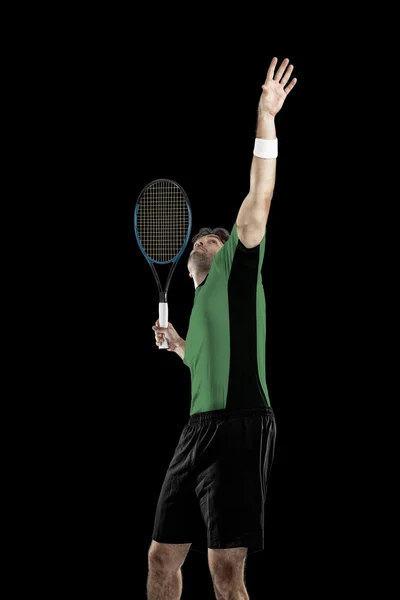 Tennisspeler met een groen shirt. — Stockfoto