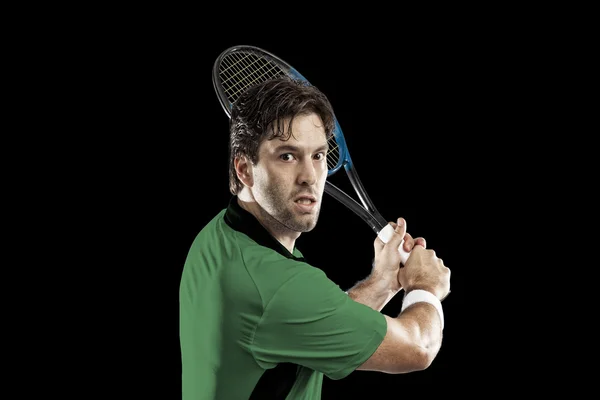 緑のシャツとテニス選手. — ストック写真