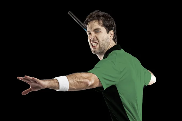 Tenista s zelená košile. — Stock fotografie
