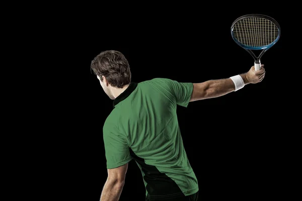 Tennis player with a green shirt. — Stock Photo, Image