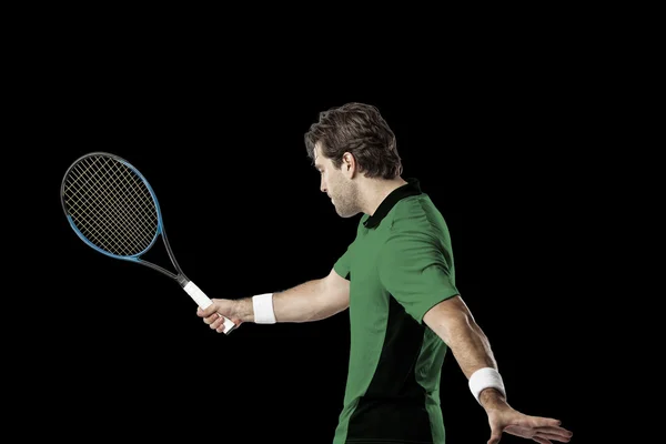 Tennisspeler met een groen shirt. — Stockfoto